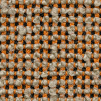 orange upholstery textile with small black square pattern