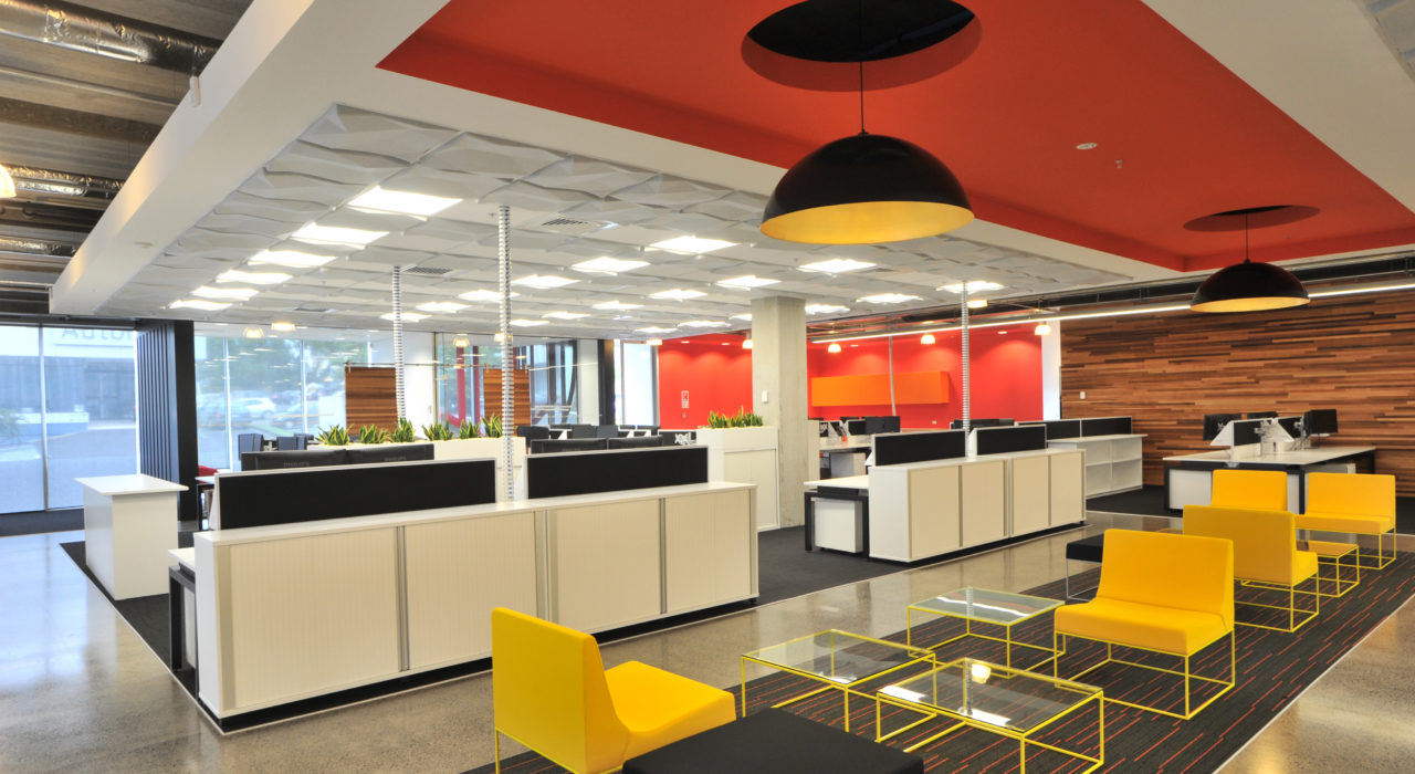 ecoustic Matrix Ceiling Tile installed above open office