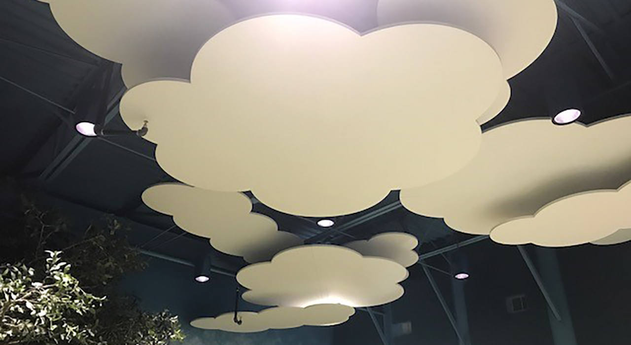 Ecoustic Panel custom cut to look like clouds