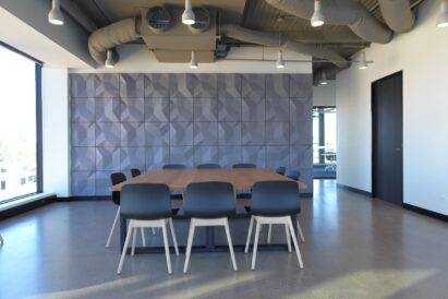 ecoustic Matrix tiles installed in open seating area