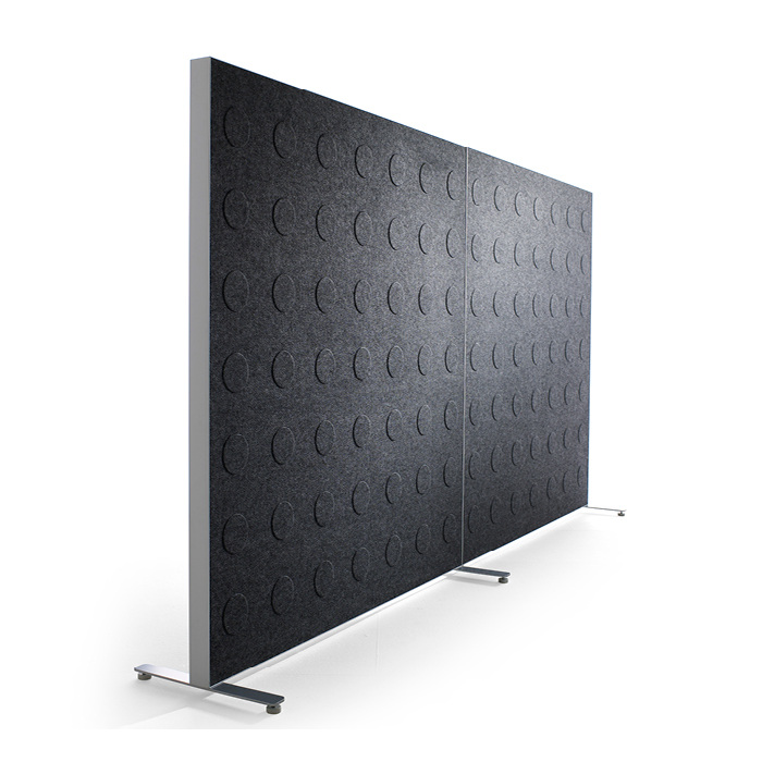 dark grey Alumi sound-absorbing floor screen