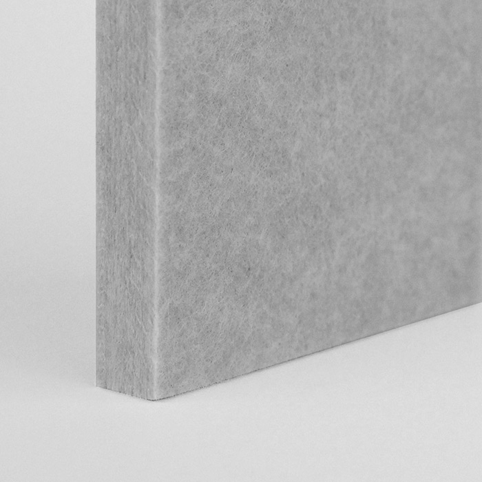 corner of a light grey acoustic panel