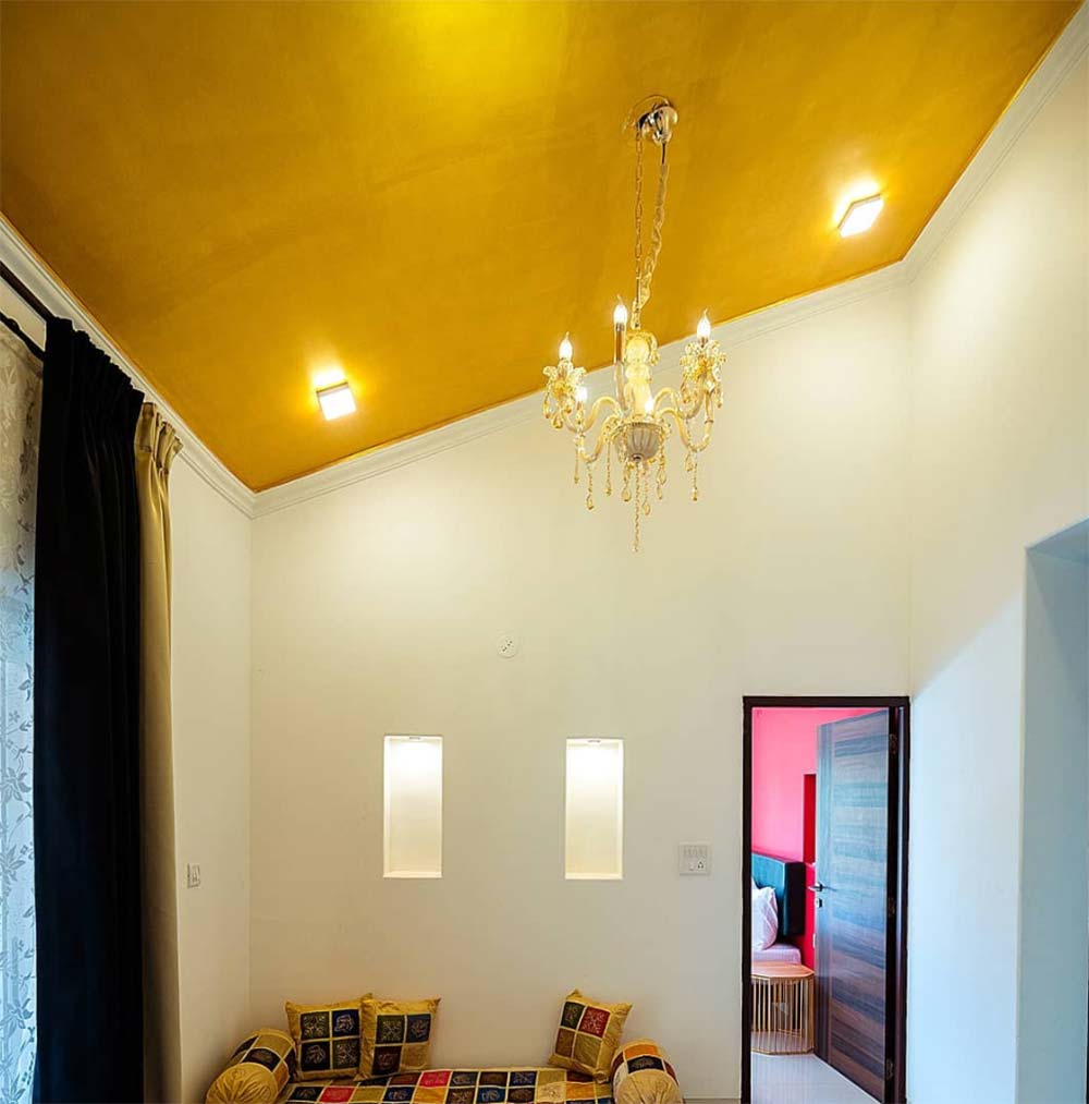 Dark yellow ceiling design