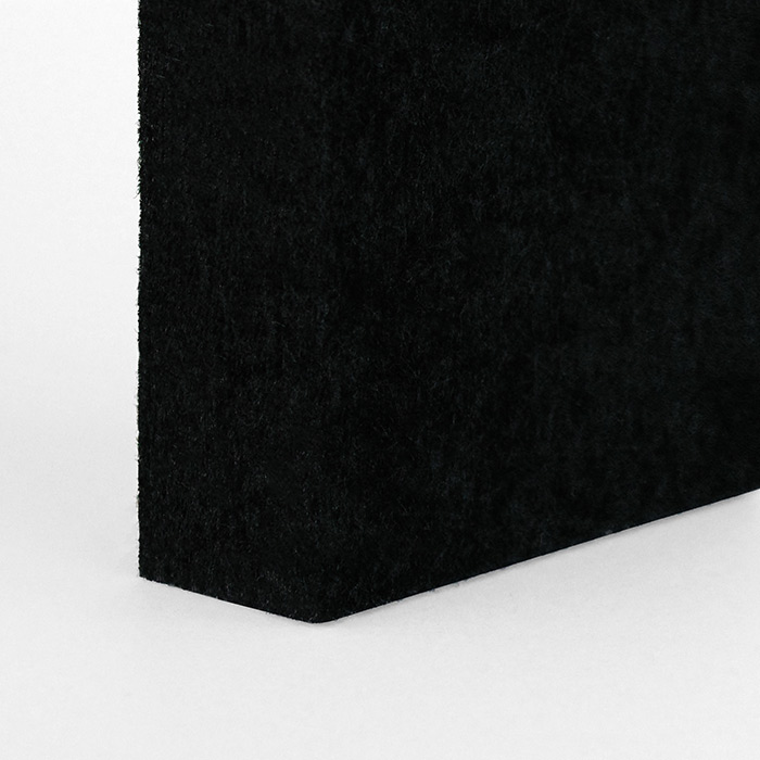 detail of a textured black acoustic panel