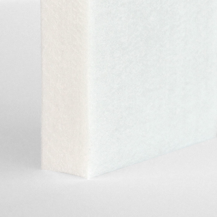 detail of a textured white acoustic panel