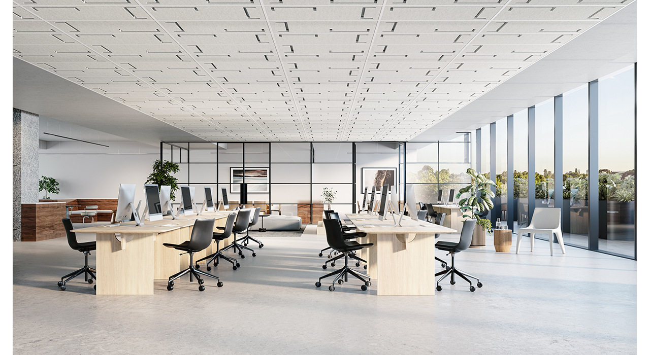 acoustic snowdrop ceiling tile edit angle above large office .47 inch thickness