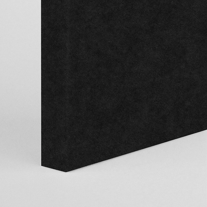 corner of a black acoustic panel