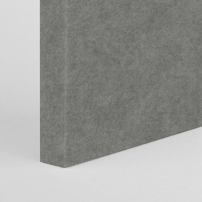 corner of a grey acoustic panel
