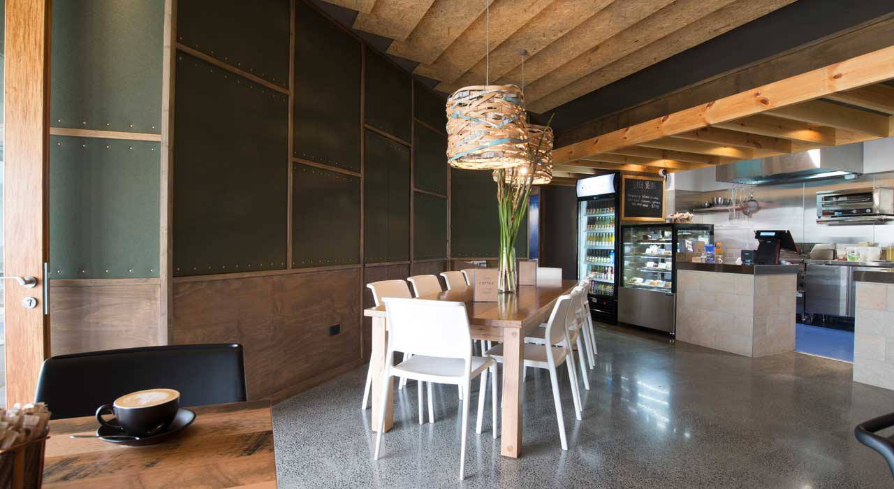 acoustic panel on walls in restaurant