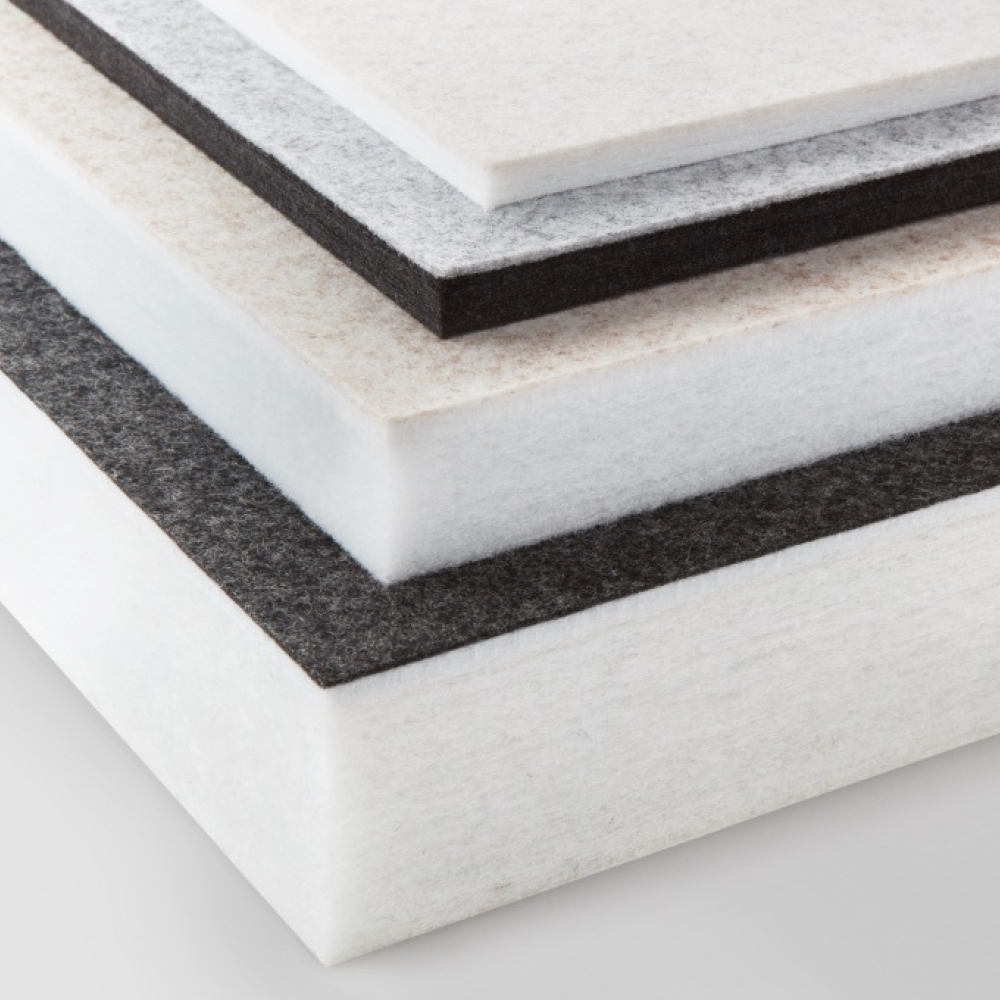 acoustic felt faced panels in four thicknesses of sound absorbing core