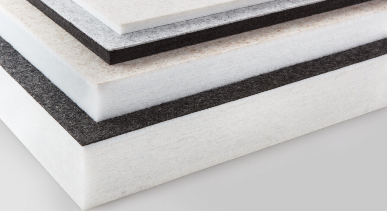 acoustic felt faced panels in four thicknesses of sound absorbing core