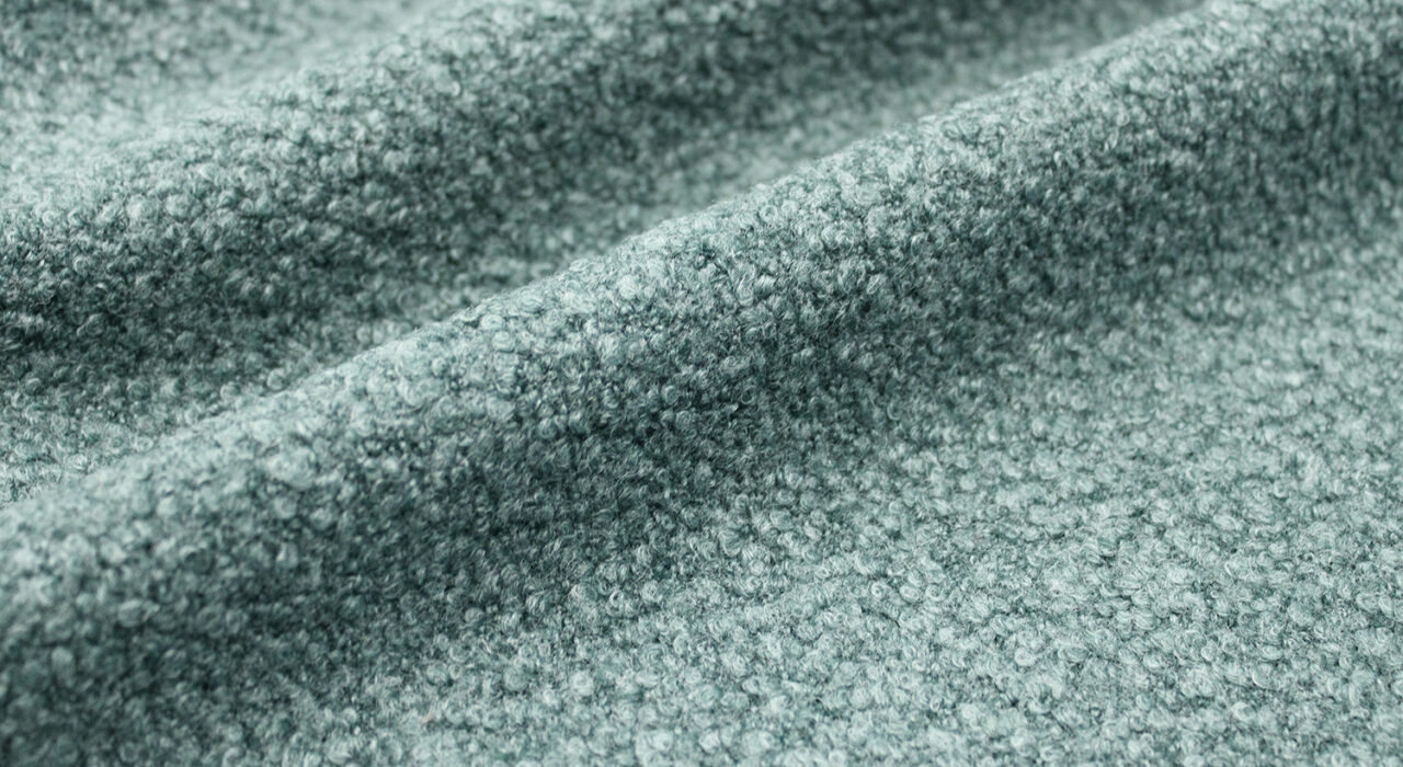 light green boucle texture upholstery textile