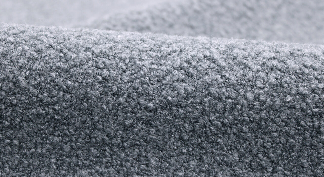 soft blue-grey boucle upholstery textile