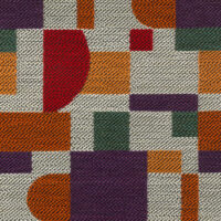 detail of upholstery textile with colorful geometric pattern