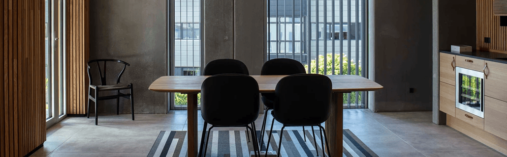 Zenith style fraster-felt-rug-in-office-area-under-table