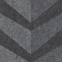 detail of dark grey felt faced acoustic tile with chevron pattern