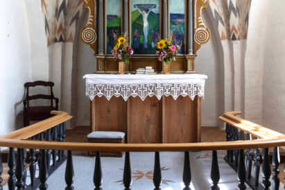 sound absorbing wool felt rug in a church