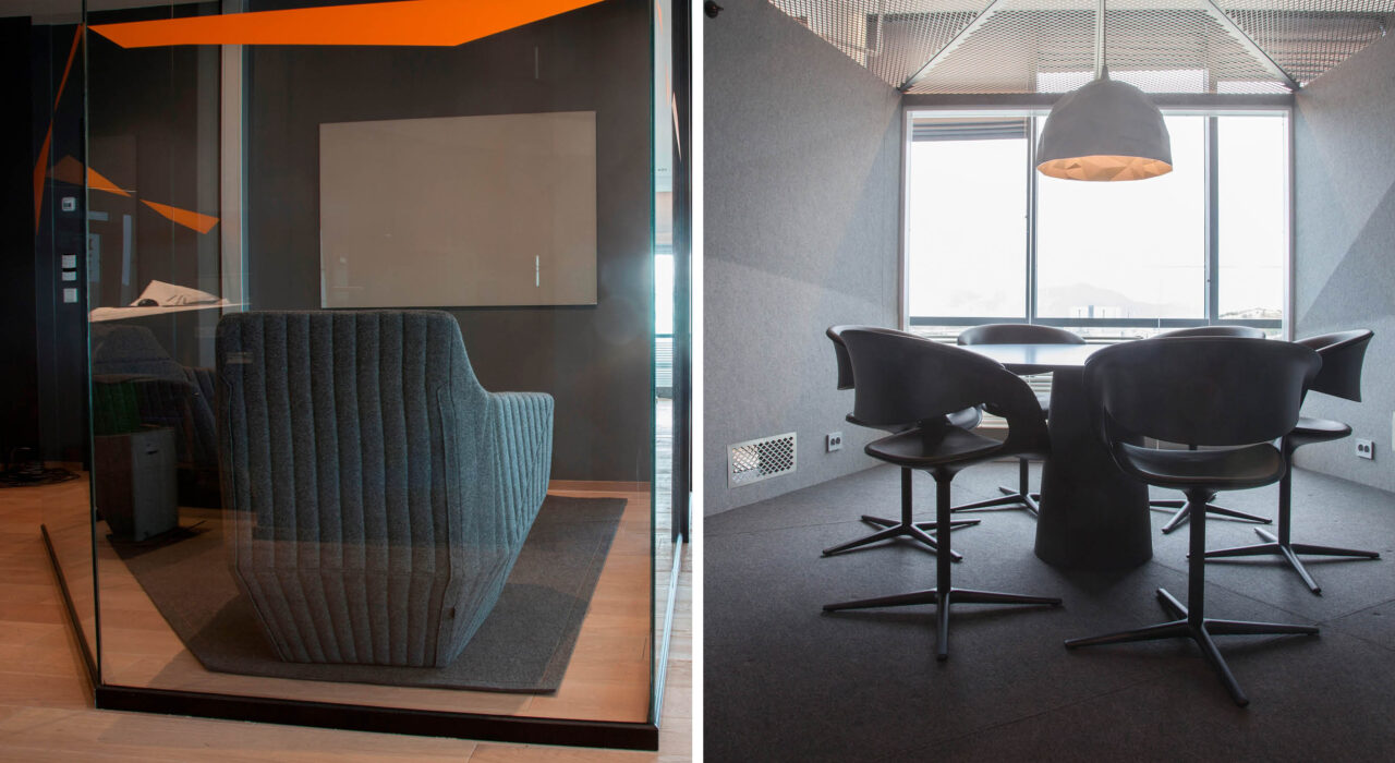 Dark Grey Fraster Felt Rug used in Power Office under seating